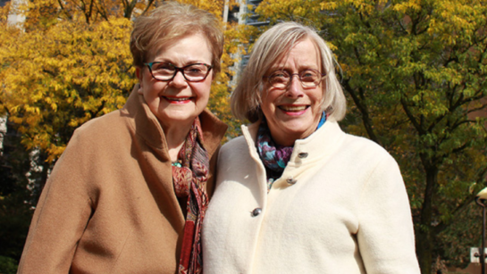 Isabel Mannion, (L), and Nenke Jongkind, part of the advisory committee for the NORC Innovation Centre at UHN