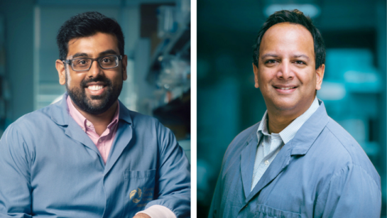 Dr. Nadeem Murtaza, (L), is a postdoctoral researcher in the lab of Dr. Karun Singh, Senior Scientist at the Donald K. Johnson Eye Institute