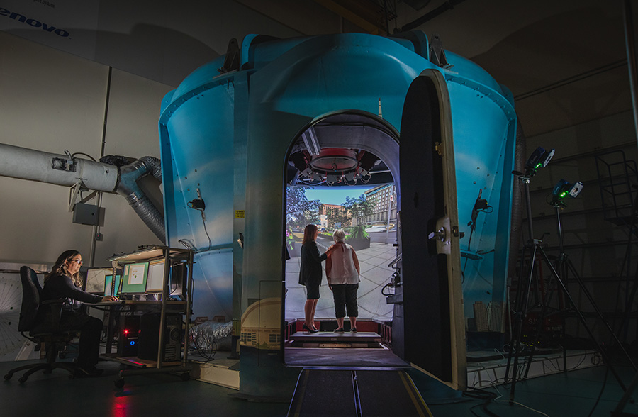 A researcher and a patient in the KITE StreetLab.