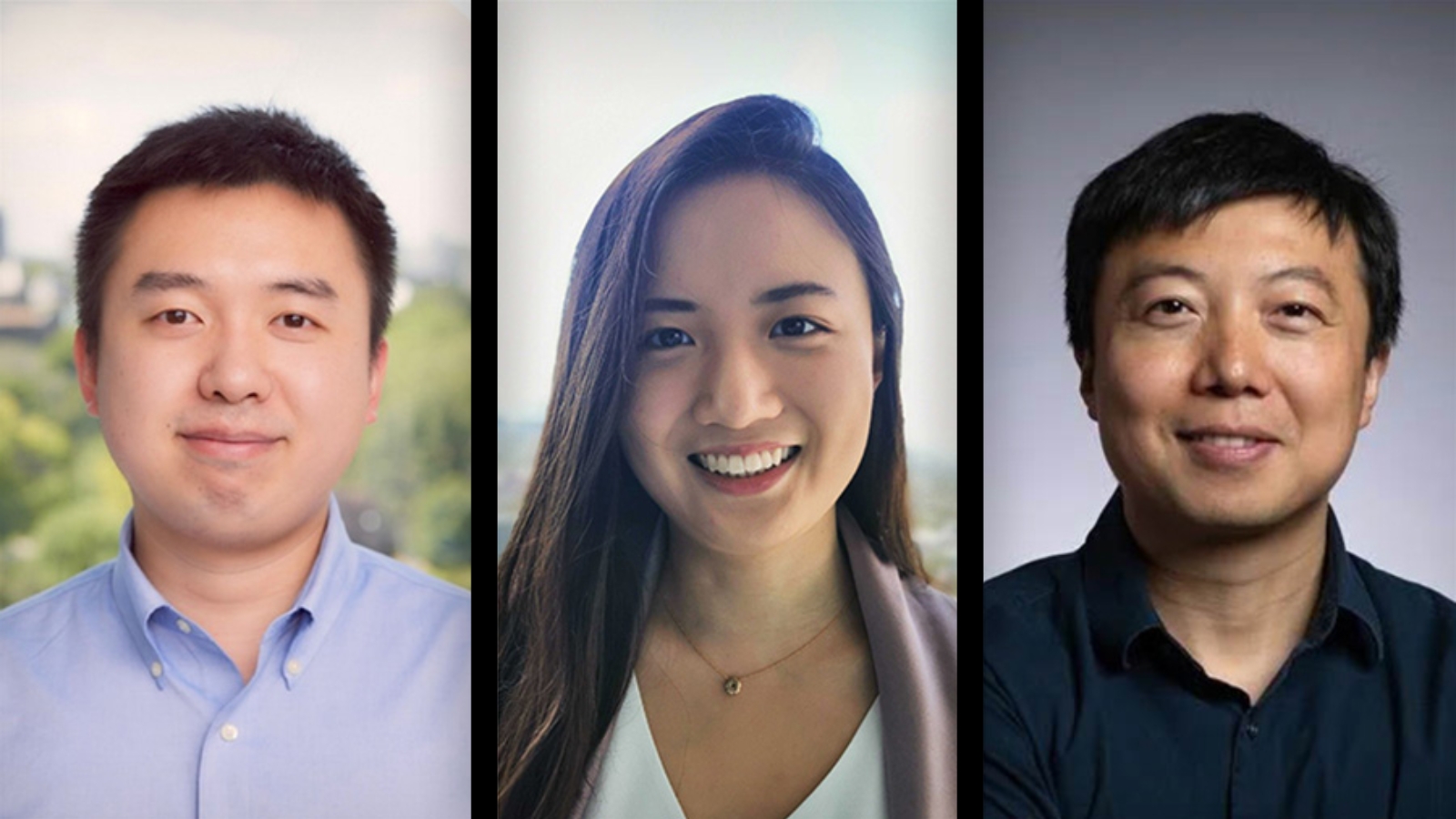 ​(L to R), Co-first authors on the study and doctoral candidates at Toronto General Hospital Research Institute (TGHRI), Haotian Cui and Chloe Wang, and Dr. Bo Wang, Chief Artificial Intelligence Scientist at UHN and a scientist at TGHRI, who is senior author. (Photo: UHN Research Communications)​