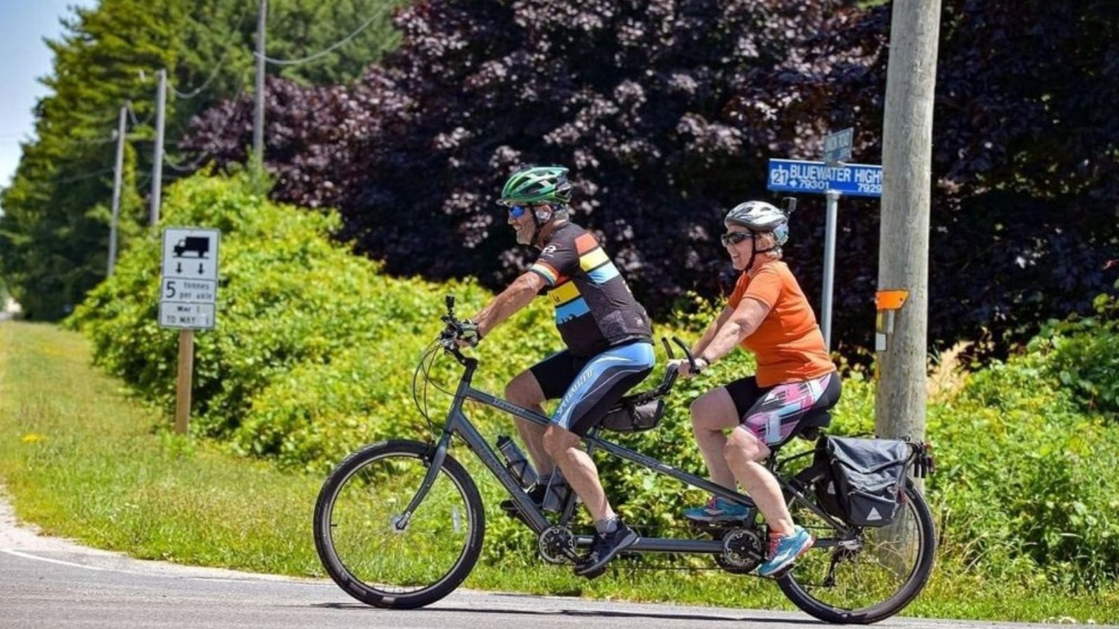 Amber Needham cycling in Ontario on a sunny day