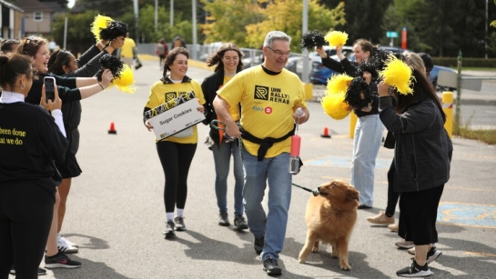 Rally for Rehab participants crossing the finish line.