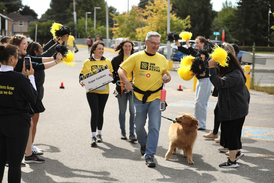 Rally for Rehab participants crossing the finish line.