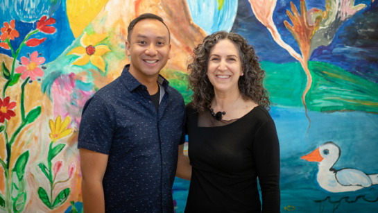 ​​Romeo Colobong, (L), is a research associate in the lab of Dr. Pia Kontos, a Senior Scientist at UHN's KITE Research Institute