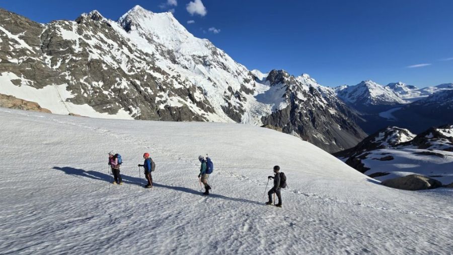 The Test Your Limits team climbing through snow. (Photo courtesy: Test Your Limits)