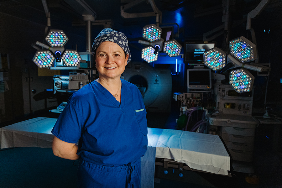 Dr. Carol-anne Moulton in a surgical room at UHN