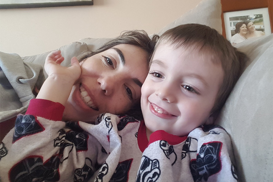 ​"I never realized how boring my life was until I had a baby," says Sandy Penas, who credits UHN's Women's Epilepsy Clinic with helping her navigate the pregnancy with her son, pictured here in a photo with her taken a few years ago. (Photo: Courtesy Sandy Penas)